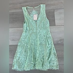 Free People Sea Green Lace Dress